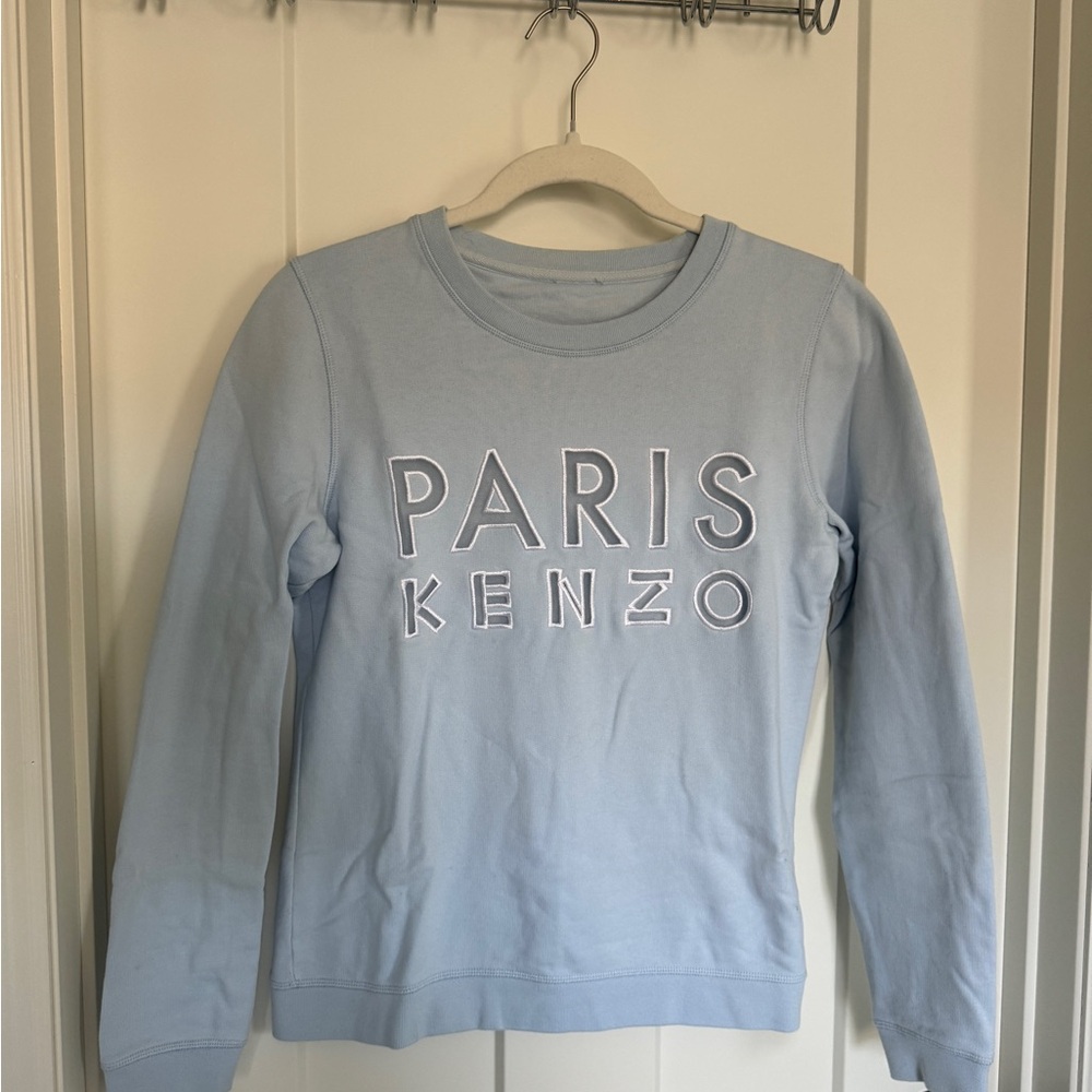 Kenzo Blue Fitted Long Sleeve Sweatshirt